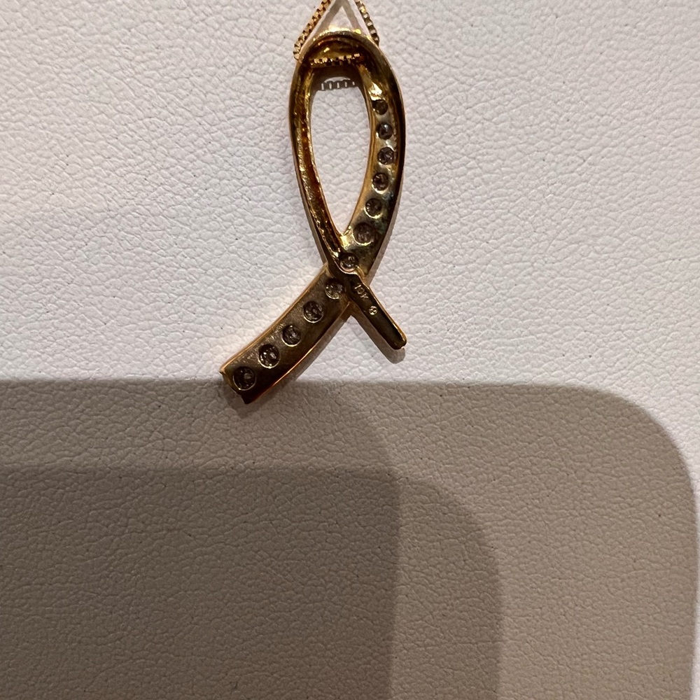 SOLD 4/11 10K Yellow Gold & Diamond Slider Pendant Necklace (appraised) - Picture 9 of 12